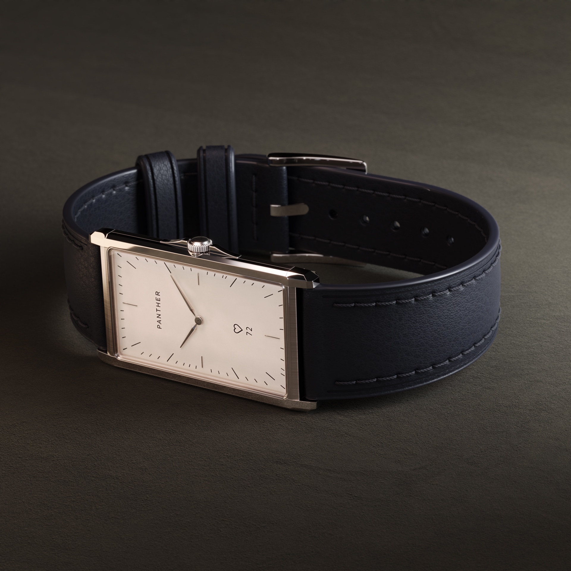 The Panther Solstice with black leather strap