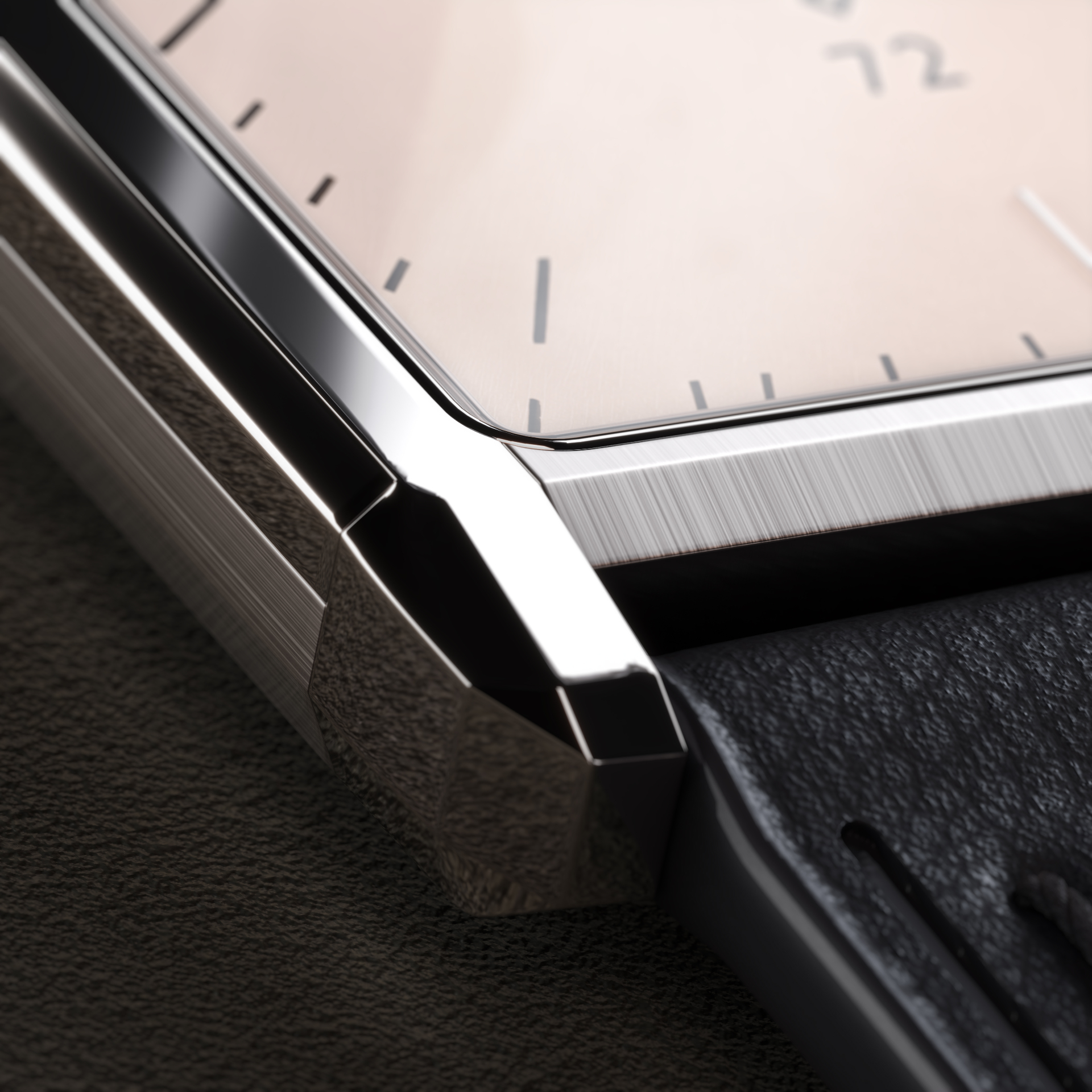 The Panther Solstice premium stainless steel smartwatch case detail